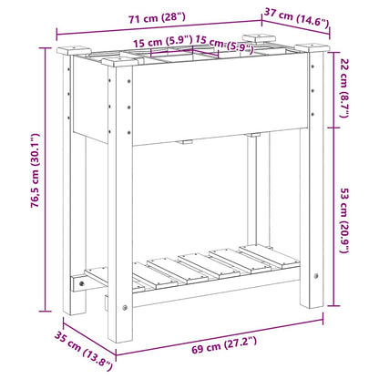 Vaso da giardino con lo scaffale Beige 71 x 37 x 76.5 cm