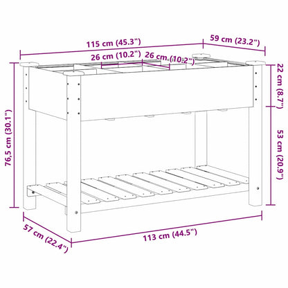 Vaso da giardino con lo scaffale Beige 115 x 59 x 76.5 cm