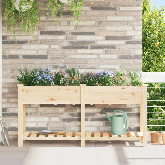 Vaso da giardino con lo scaffale Beige 161.5 x 45 x 76.5 cm
