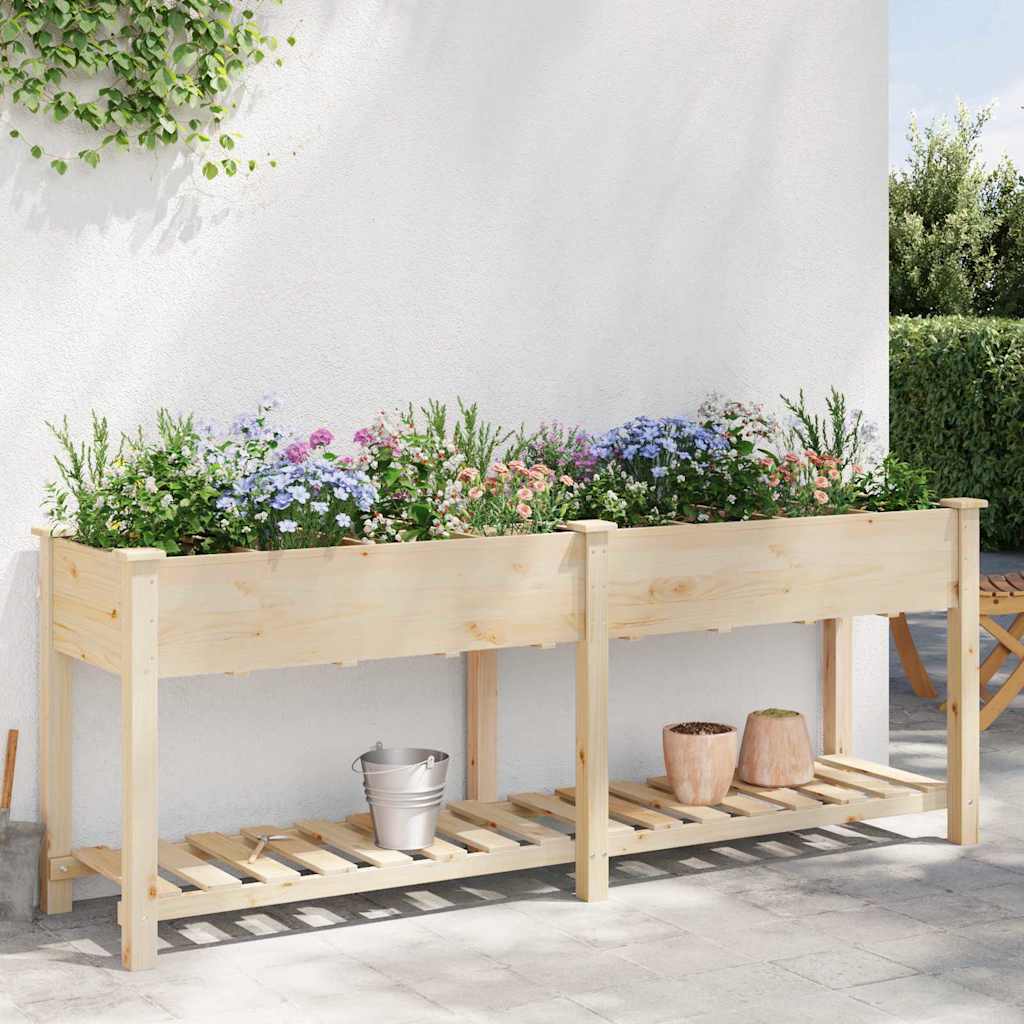 Vaso da giardino con lo scaffale Beige 203.5 x 53 x 76.5 cm