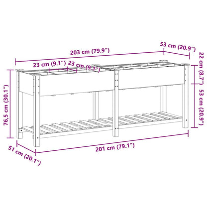 Vaso da giardino con lo scaffale Beige 203.5 x 53 x 76.5 cm