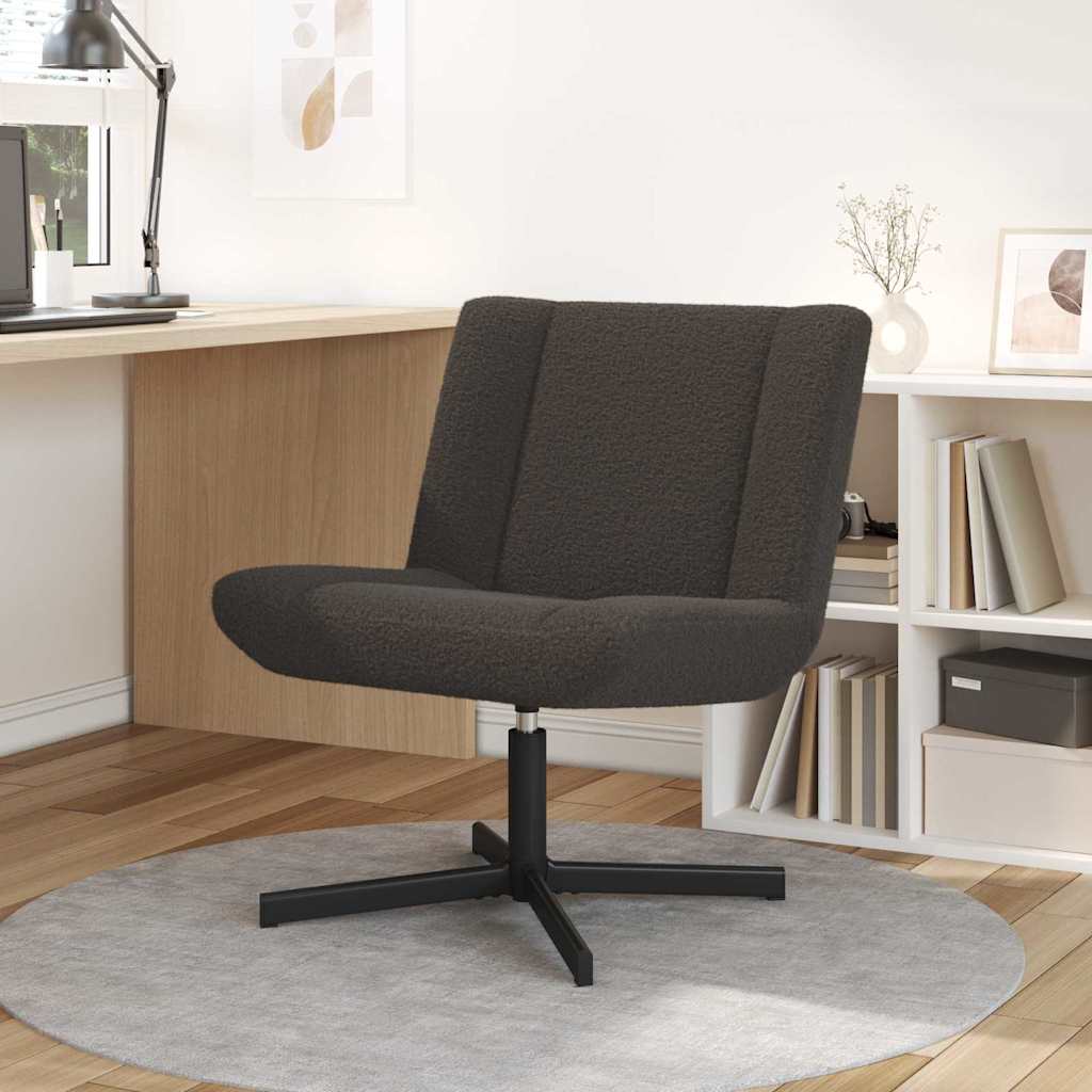 Sedia girevole Grigio scuro 63 x 75 x 76 cm Pelle di Pecora - homemem39