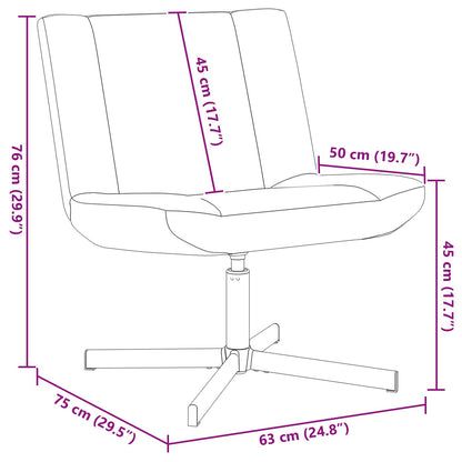 Sedia girevole Nero 63 x 75 x 76 cm Pelle di Pecora