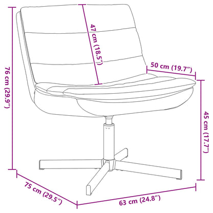 Sedia girevole Nero 63 x 75 x 76 cm PU Lucido