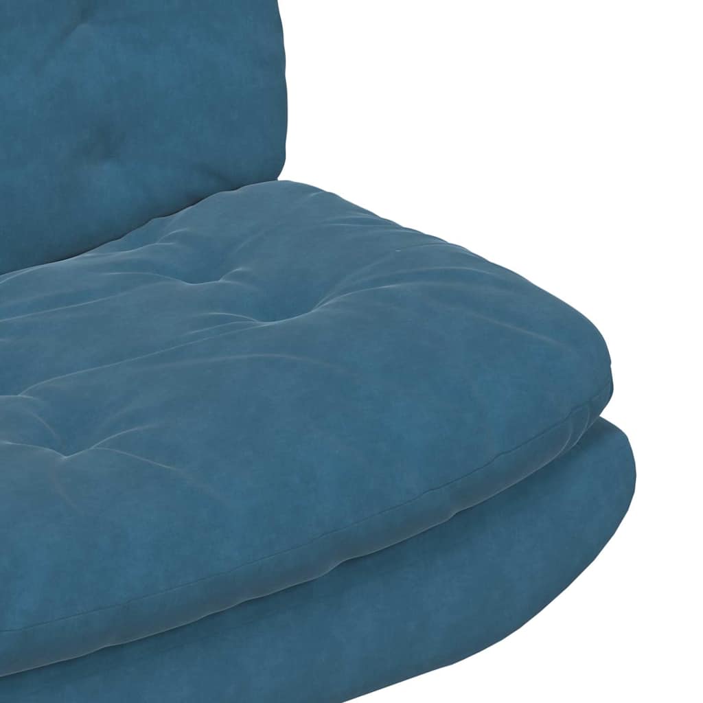 Poltrona Relax con Base Girevole Blu 63 x 75 x 76 cm Velluto - homemem39