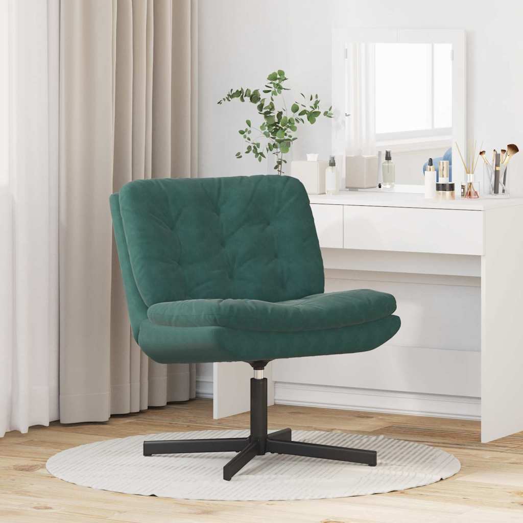 Poltrona Relax con Base Girevole Verde Scuro 63 x 75 x 76 cm - homemem39