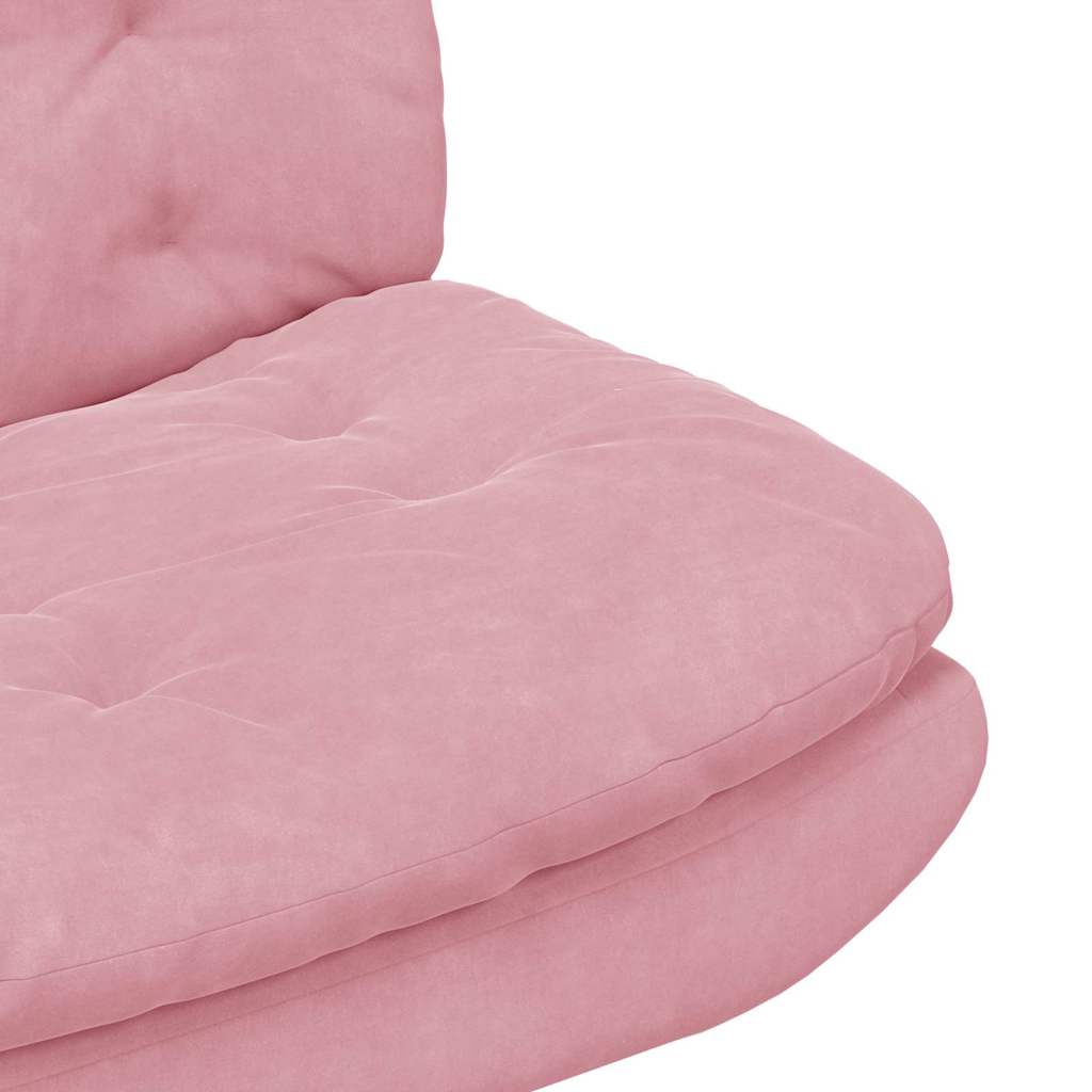 Poltrona Relax con Base Girevole Rosa 63 x 75 x 76 cm Velluto - homemem39