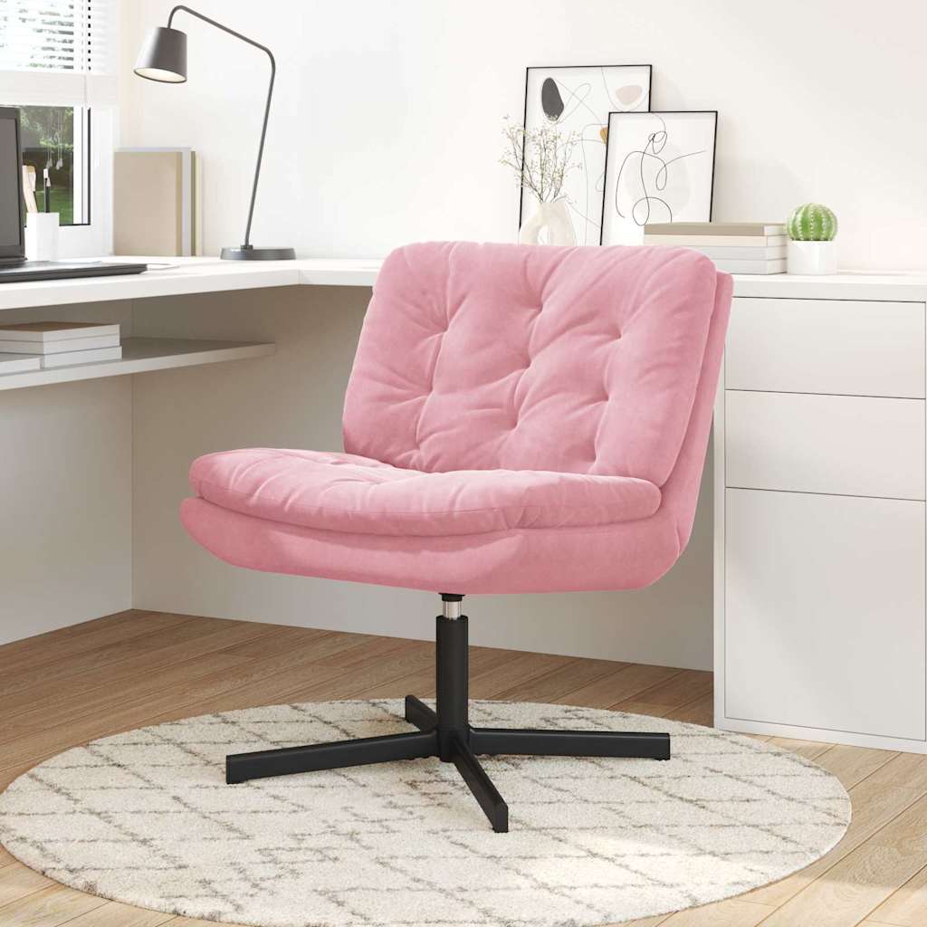 Poltrona Relax con Base Girevole Rosa 63 x 75 x 76 cm Velluto - homemem39