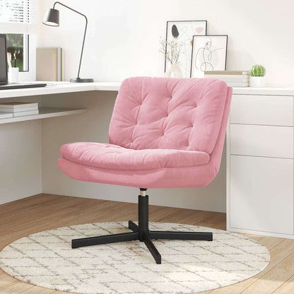 Poltrona Relax con Base Girevole Rosa 63 x 75 x 76 cm Velluto - homemem39