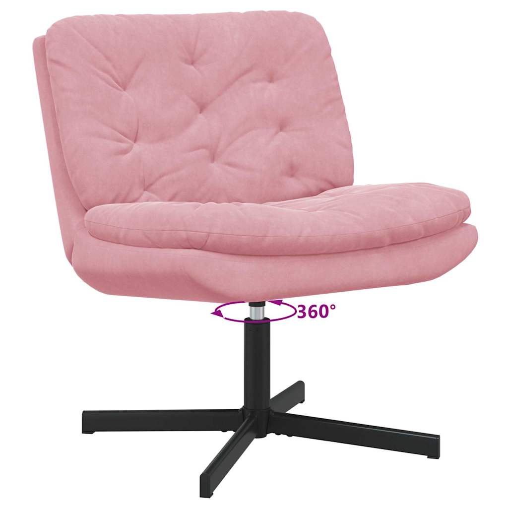 Poltrona Relax con Base Girevole Rosa 63 x 75 x 76 cm Velluto - homemem39