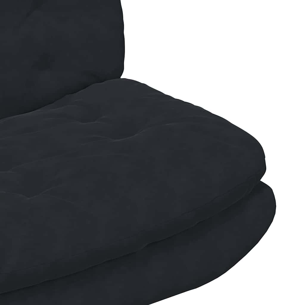 Poltrona Relax con Base Girevole Nero 63 x 75 x 76 cm Velluto - homemem39