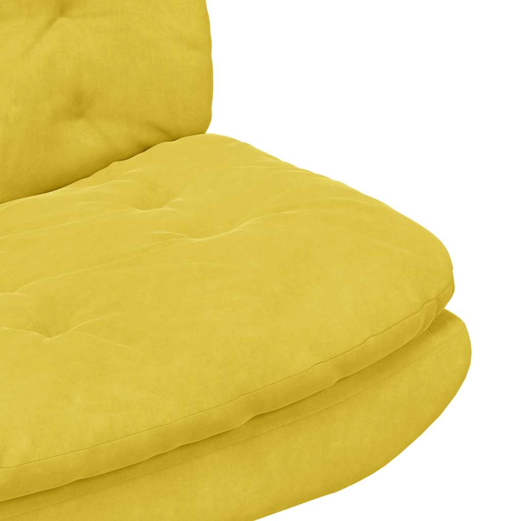 Poltrona Relax con Base Girevole Giallo 63 x 75 x 76 cm Velluto - homemem39