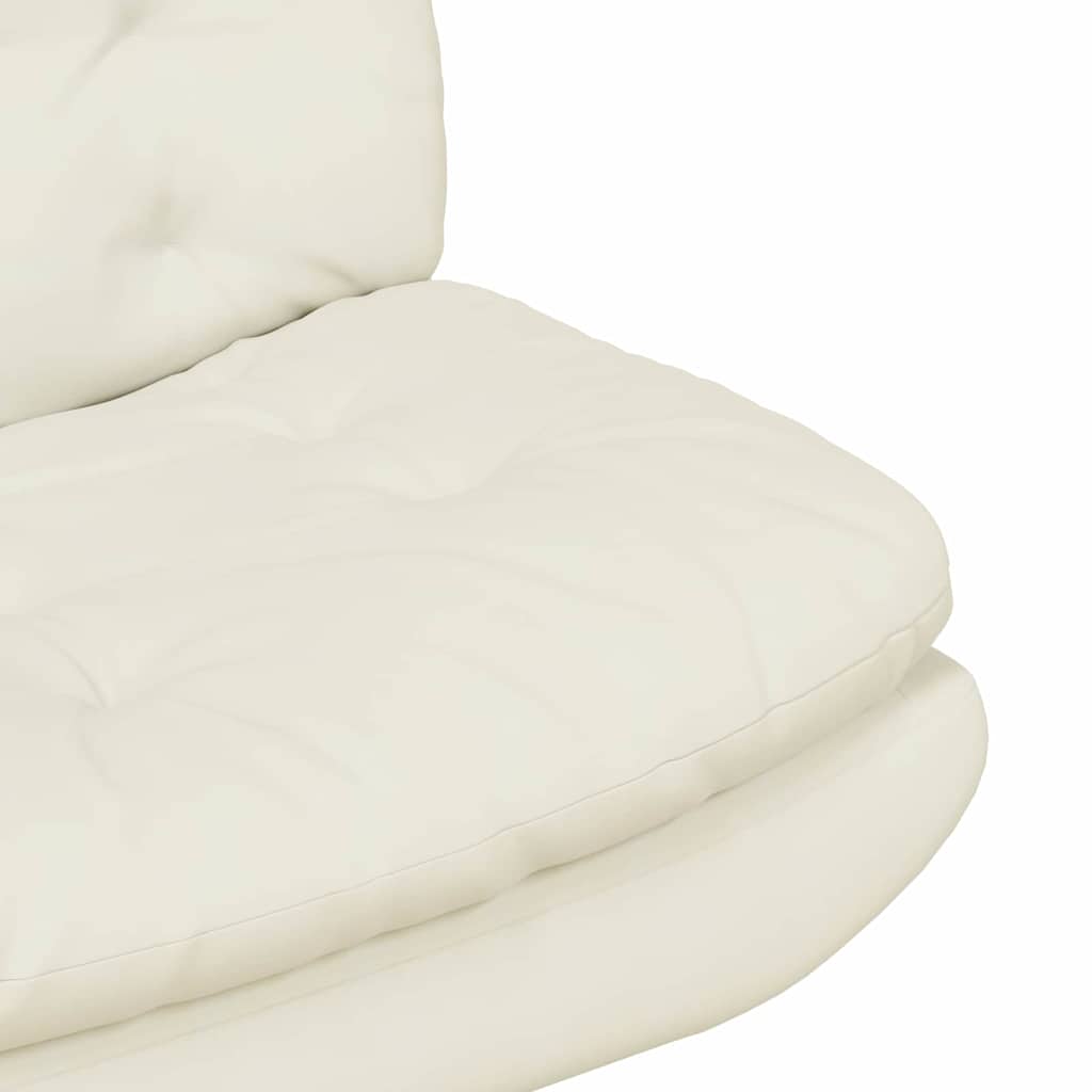 Poltrona Relax con Base Girevole Crema 63 x 75 x 76 cm Velluto - homemem39