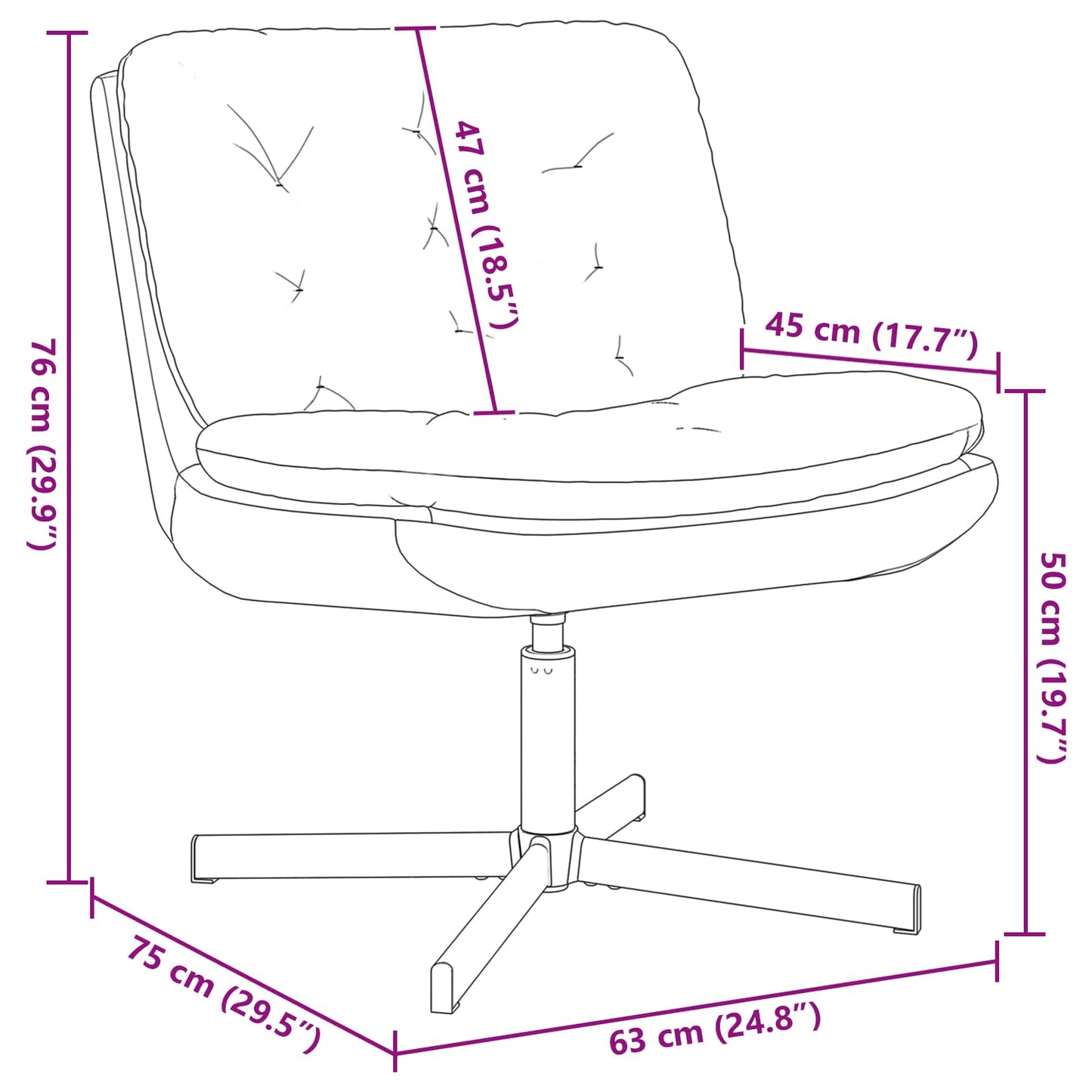 Poltrona Relax con Base Girevole Turchese 63 x 75 x 76 cm