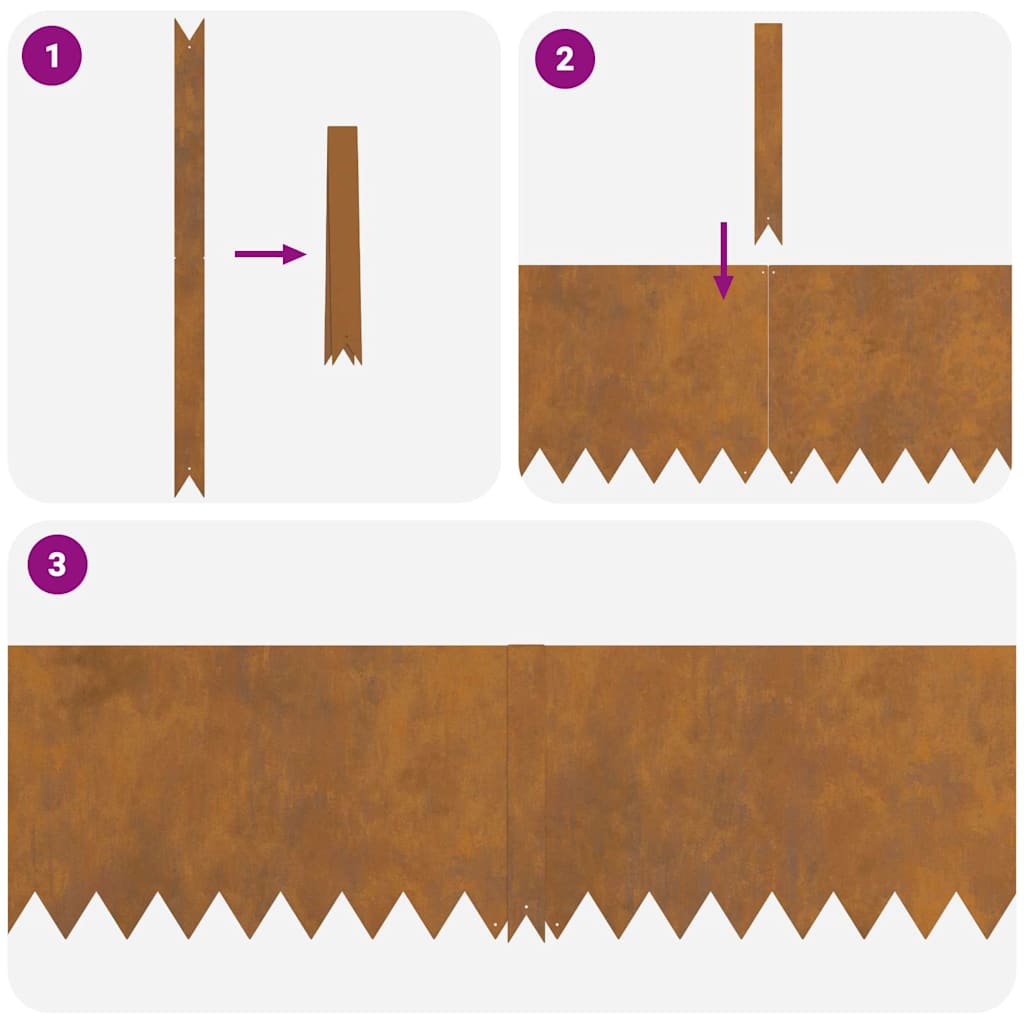Bordura per Prato 30 pcs Marrone 100 x 0.05 x 20 cm
