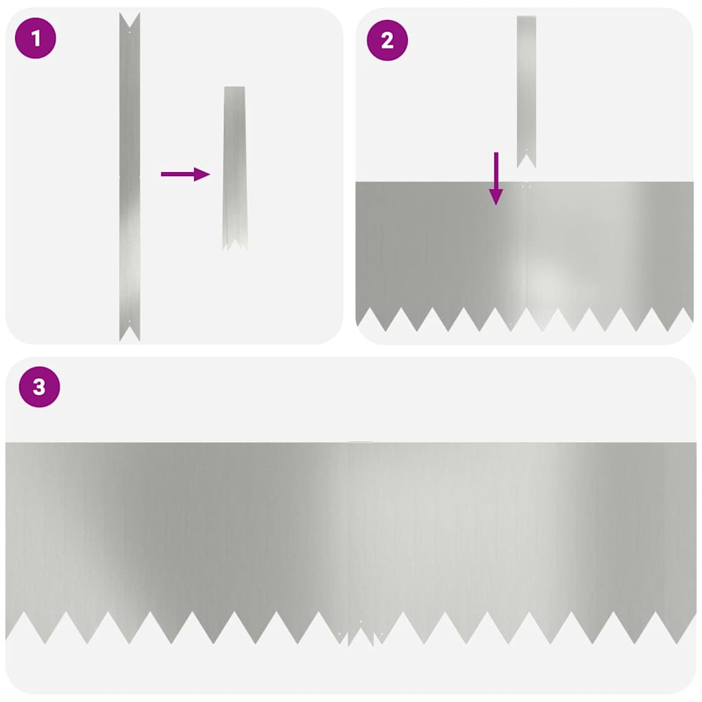 Bordura per Prato 50 pcs Argento 100 x 0.05 x 20 cm