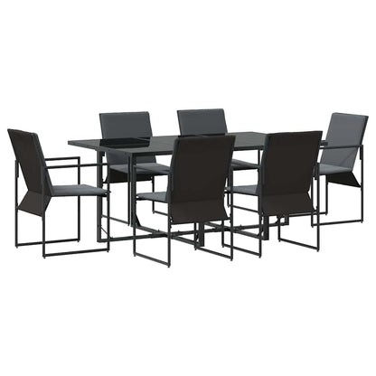 Set da Pranzo per Giardino 7 pcs Nero Acciaio | homemem39