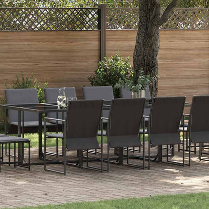 Set da Pranzo per Giardino 13 pcs Nero Acciaio