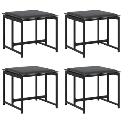 Set da Pranzo per Giardino 13 pcs Nero Acciaio
