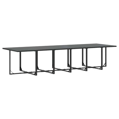 Set da Pranzo per Giardino 17 pcs Nero Acciaio | homemem39