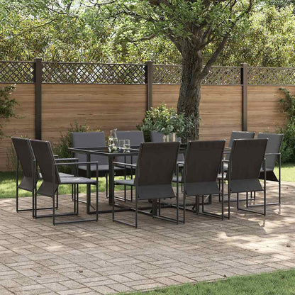 Set da Pranzo per Giardino 11 pcs Nero Acciaio | homemem39