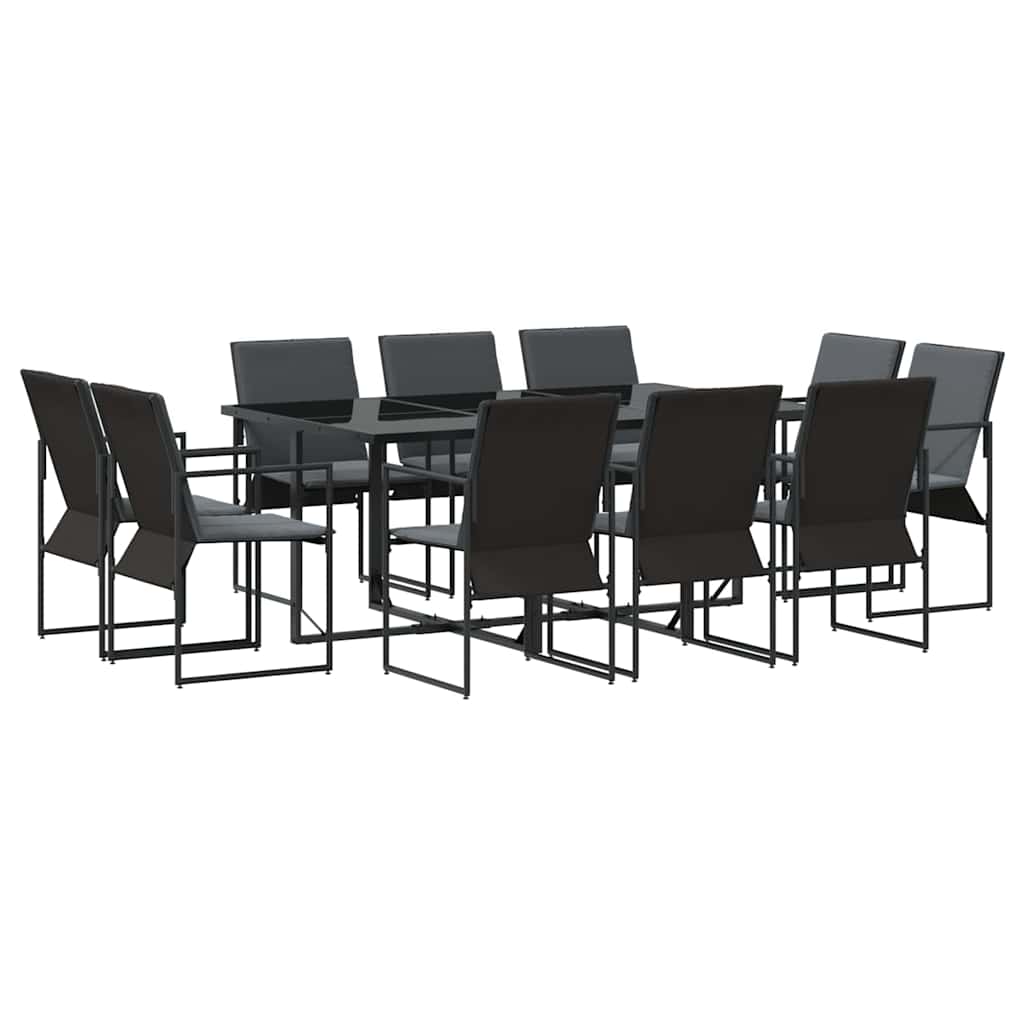 Set da Pranzo per Giardino 11 pcs Nero Acciaio | homemem39