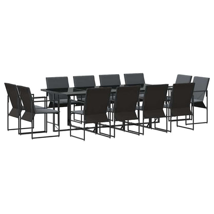Set da Pranzo per Giardino 13 pcs Nero Acciaio