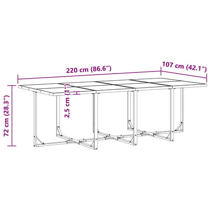 Set da Pranzo per Giardino 9 pcs Nero Acciaio