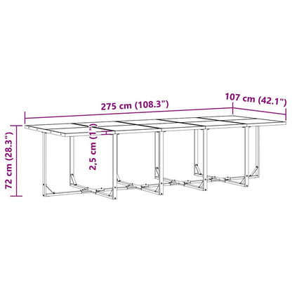 Set da Pranzo per Giardino 11 pcs Nero Acciaio