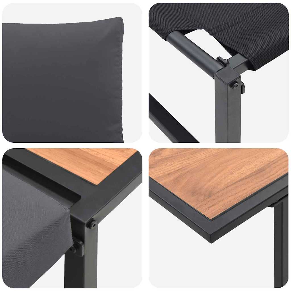 Set da Pranzo per Giardino 3 pcs Antracite Acciaio | homemem39