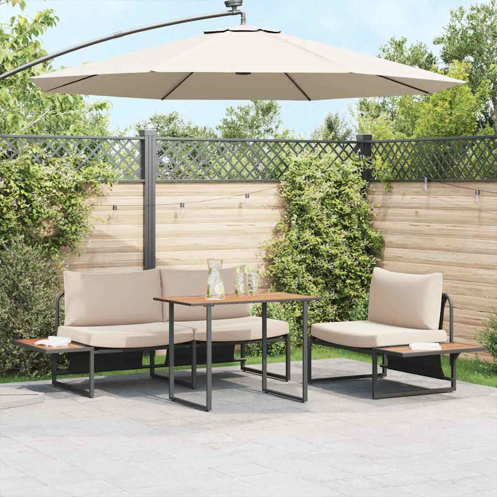Set da Pranzo per Giardino 3 pcs Talpa Acciaio