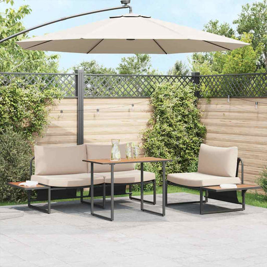 Set da Pranzo per Giardino 3 pcs Talpa Acciaio