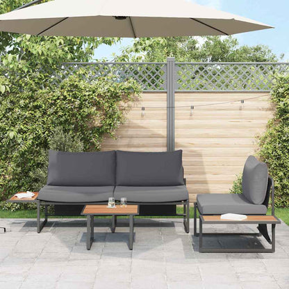 Set da Pranzo per Giardino 3 pcs Antracite Acciaio