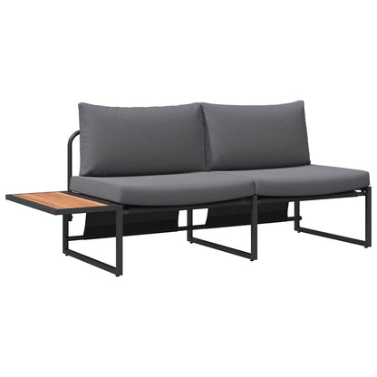 Set da Pranzo per Giardino 3 pcs Antracite Acciaio
