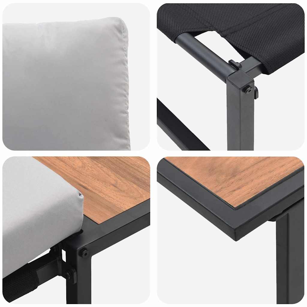 Set da Pranzo per Giardino 3 pcs Grigio chiaro Acciaio | homemem39