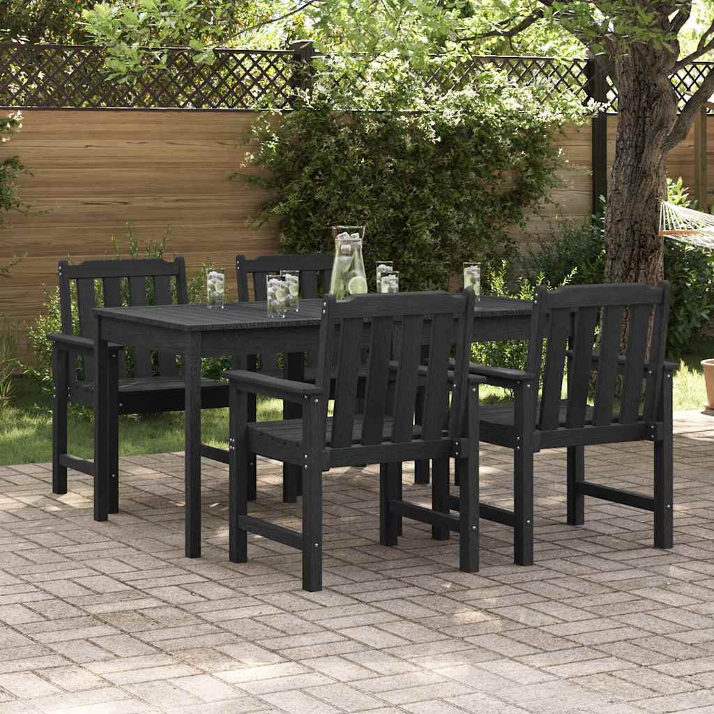Sedia da pranzo da giardino 4 pcs Nero 65.5 x 55.5 x 88cm