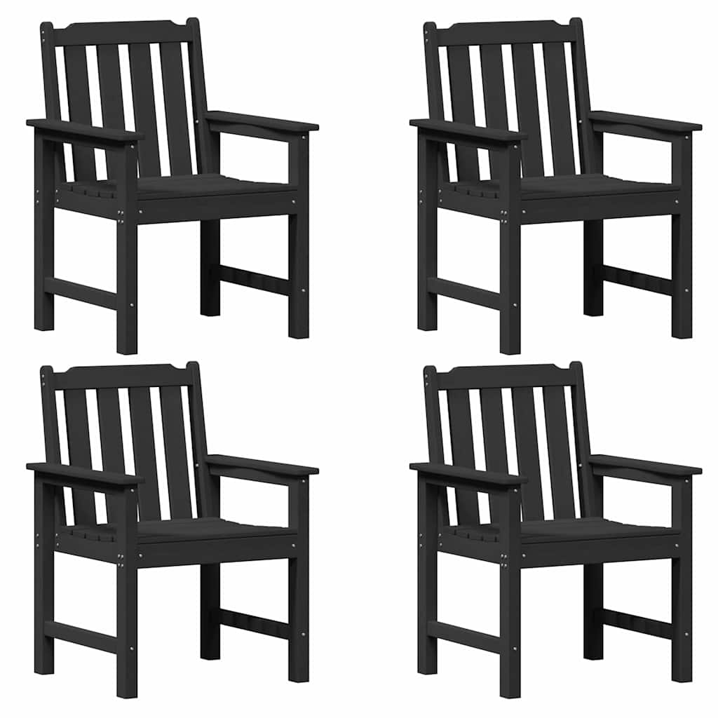 Sedia da pranzo da giardino 4 pcs Nero 65.5 x 55.5 x 88cm