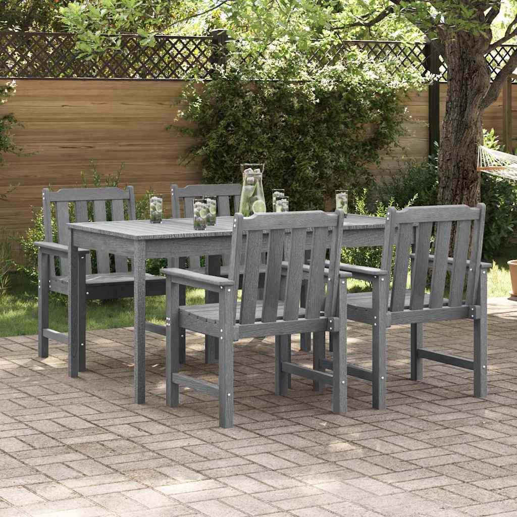 Sedia da pranzo da giardino con cuscino 4 pcs Grigio chiaro