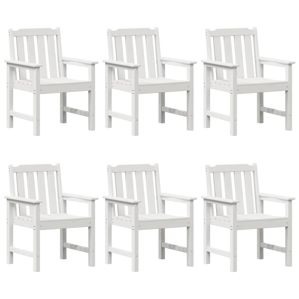 Sedia da pranzo da giardino 6 pcs Bianco 65.5 x 55.5 x 88cm