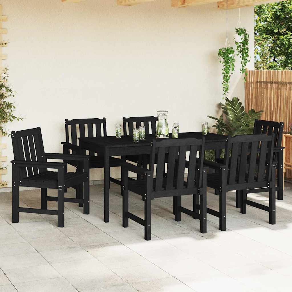 Sedia da pranzo da giardino 6 pcs Nero 65.5 x 55.5 x 88cm