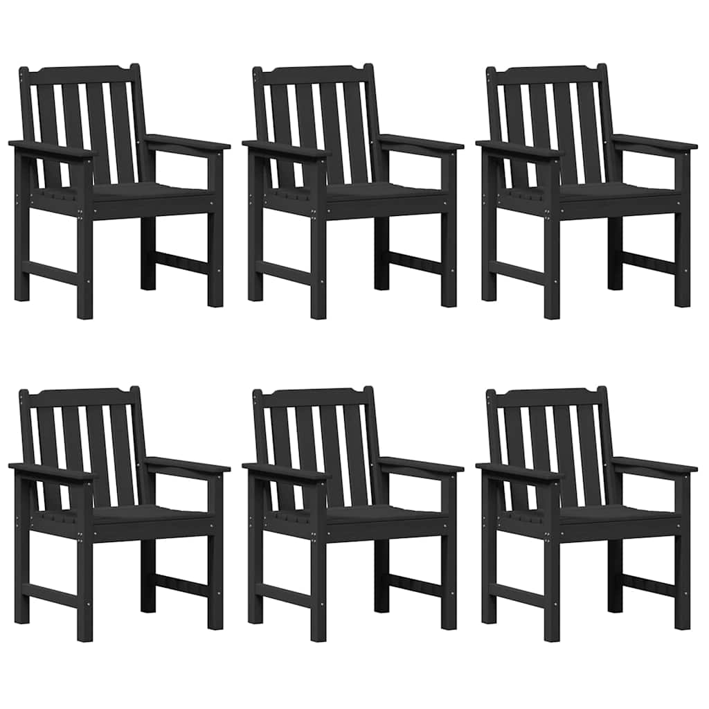 Sedia da pranzo da giardino 6 pcs Nero 65.5 x 55.5 x 88cm