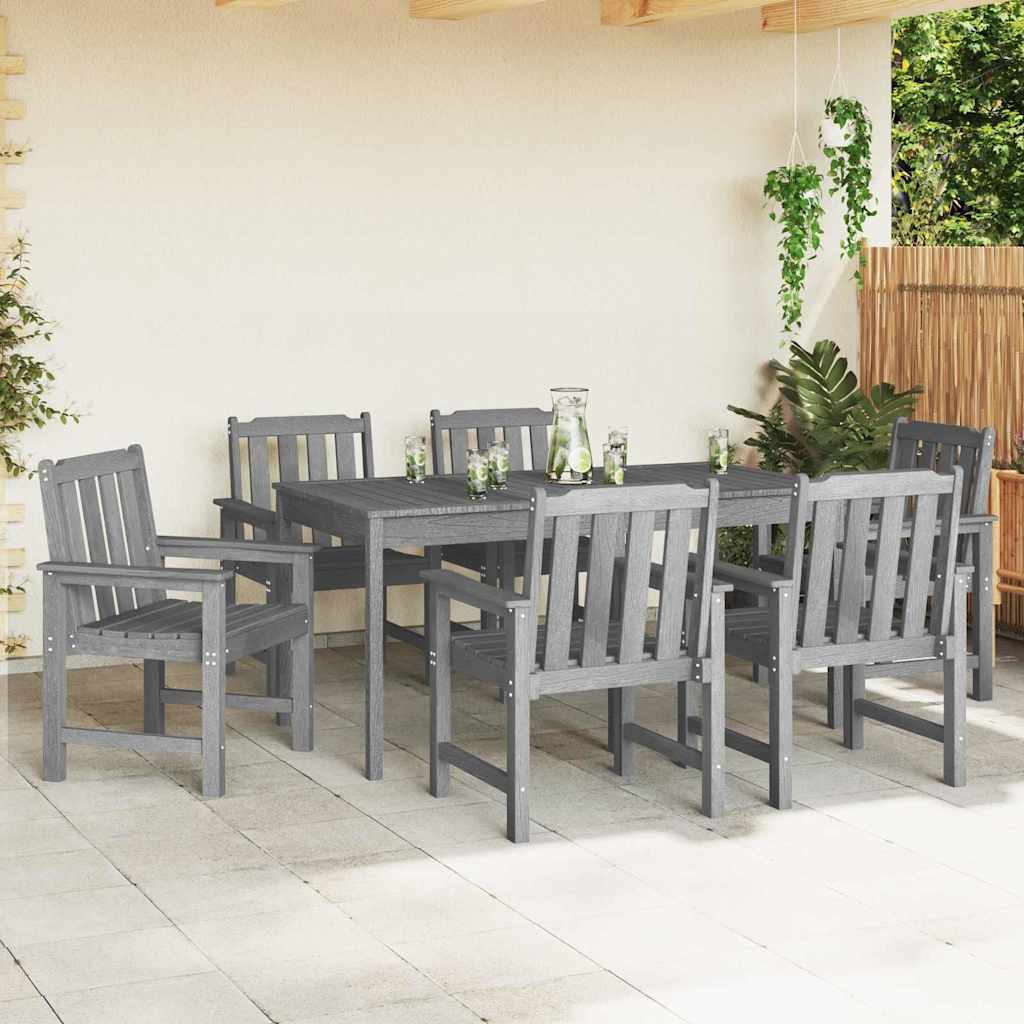 Sedia da pranzo da giardino 6 pcs Grigio chiaro