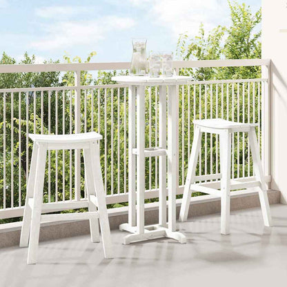 Set Bar da Giardino 3 pcs Bianco HDPE | homemem39