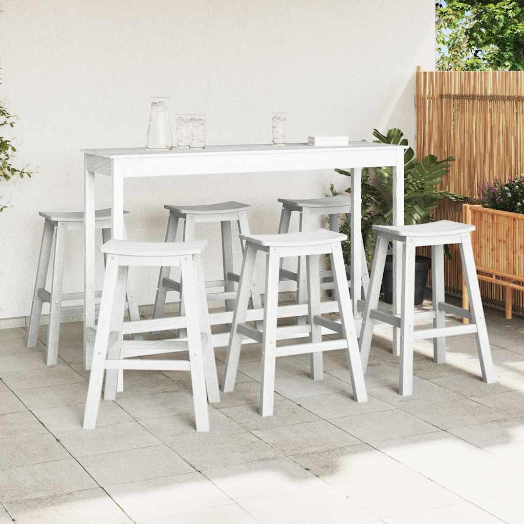 Set Bar da Giardino 6 pcs Bianco HDPE | homemem39