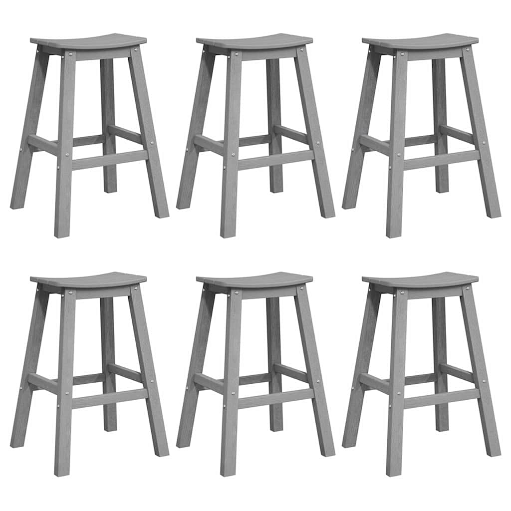 Set Bar da Giardino 6 pcs Grigio chiaro HDPE | homemem39