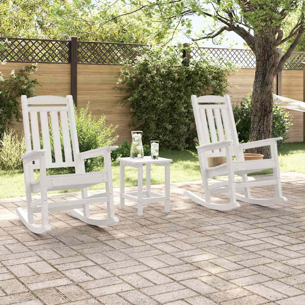 Sedia a dondolo da giardino 2 pcs Bianco 70 x 92 x 108cm