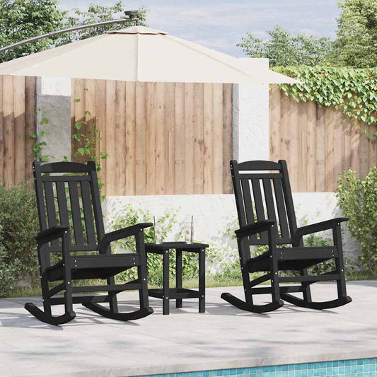Sedia a dondolo da giardino 2 pcs Nero 70 x 92 x 108cm Plastica