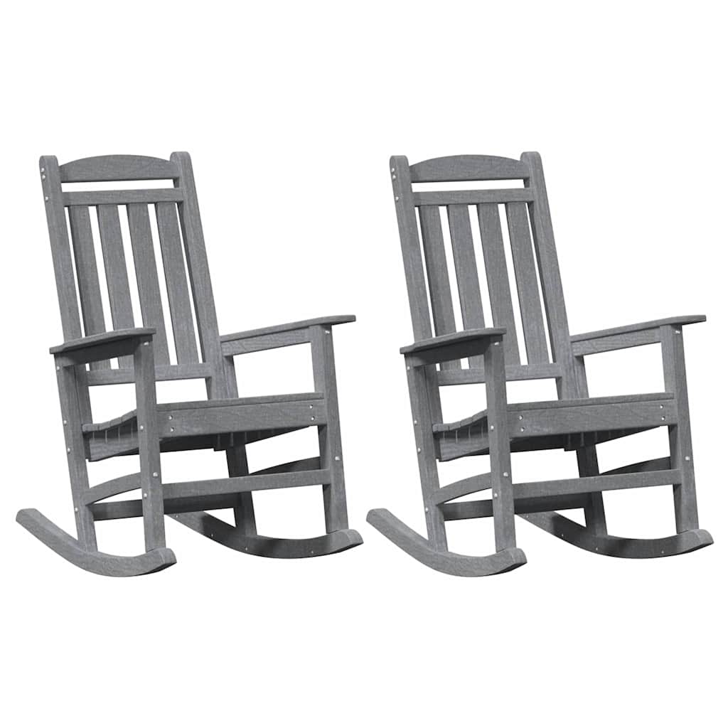 Sedia a dondolo 2 pcs Grigio chiaro 92 x 70 x 108 cm | homemem39