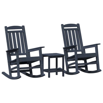 Sedia a dondolo da giardino 3 pcs Navy 38 x 38 x 46cm Plastica