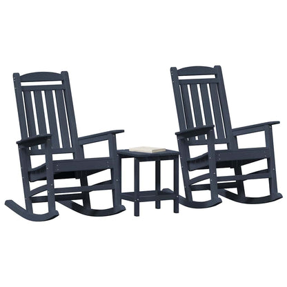 Sedia a dondolo da giardino 3 pcs Navy 38 x 38 x 46cm Plastica